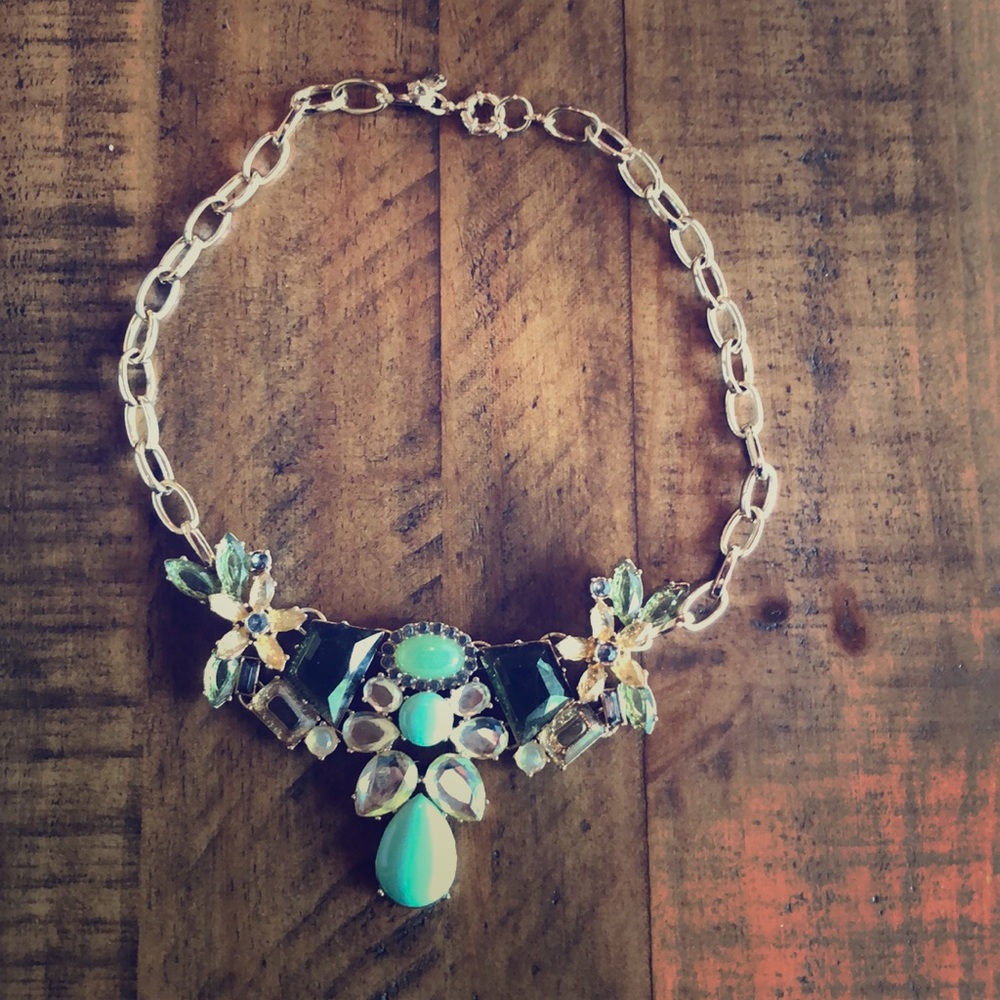 J Crew green pendant necklace